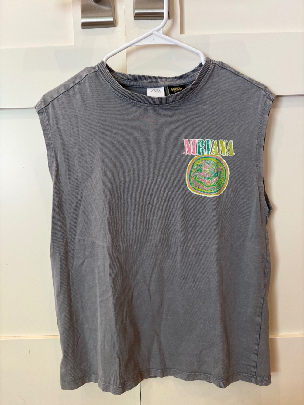 Zara Kids Nirvana Graphic Muscle Tee Gray Size 13–14 / 164